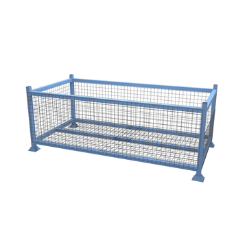 Cad drawing of mesh stillage cage with mesh base and is expertly engineered for the storage, handling and transportation of large, heavy-duty products
